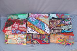 Tenture murale vintage de Bohème en coton patchwork fait à la main avec corde pour restaurants et hôtels - Product Image 5