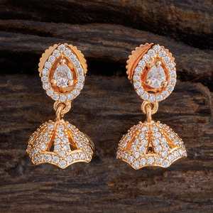 Pendientes de Araña con Circonitas 170583, Clásicos y Modernos, de Latón con Incrustaciones de Diamantes, Bañados en Oro, para Fiesta - Product Image 1