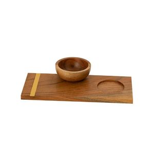 Platos para servir comida de madera hechos a mano con logotipo y diseño personalizados de proveedor y exportador mayorista a precio competitivo - Product Image 2