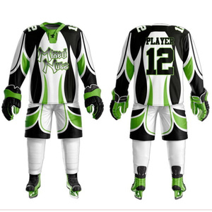 Vente en gros d'uniformes et maillots de hockey sur glace pour hommes 100% polyester sublimés, Leocor Sports, couleur et logo personnalisés, MOQ 10 pièces - Product Image 2