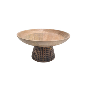 Tazón de fruta de forma redonda de madera decorativa esmaltada para utensilios de cocina de mesa ensaladera Hogar y hoteles comida y aperitivos cuencos para servir - Product Image 4