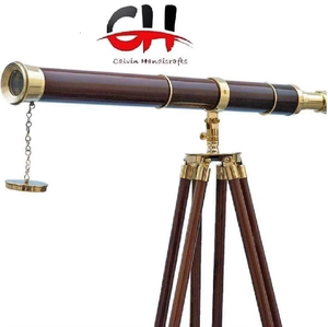 Telescopio náutico de latón de 39 pulgadas con soporte de trípode marrón, artículo de telescopio de decoración de alcance marino - Product Image 6