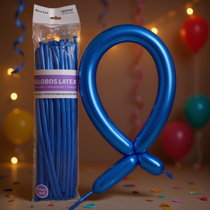 Globos de látex Party Love 260 azul cromo, paquete de 50 unidades para decoración - Product Image 3