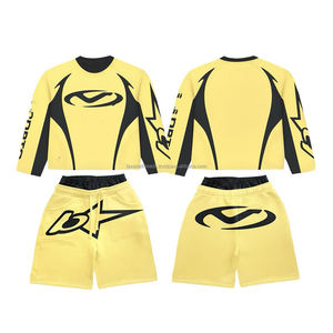 Ensemble court 2 pièces tendance pour femme 2026 – Tenue décontractée et sportive en coton 100 % respirant et écologique, coupe régulière, couleur unie - Product Image 6