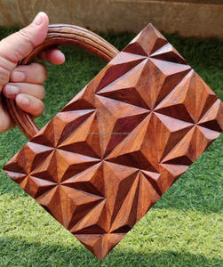 ARTESANÍA DE LUJO Bolso de mano de madera de moda vintage para mujer Bolso de mano para boda y uso diario Precio - Product Image 3