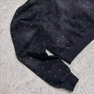 Sudadera holgada con capucha para hombre con logotipo personalizado, sudaderas con diamantes de imitación, venta al por mayor, Sudadera con capucha lavada informal para primavera y otoño - Product Image 6