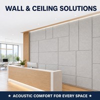 Panneau acoustique en PET de 35 mm, panneau acoustique en fibre de polyester personnalisé OEM, panneau acoustique absorbant le son de 6000 g/m², panneau acoustique pour plafond