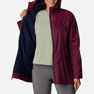 Vêtements de sport UNIQUE Veste imperméable coupe-vent pour femme avec capuche amovible Réversible Respirante Séchage rapide et écologique - Product Image 5