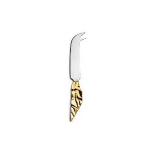 Brass Gold Handle Cheese Knife Stainless Steel Silver Polished Blade Kitchen Use - Product Image 1