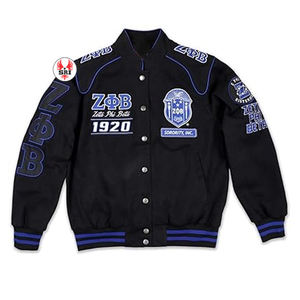 Chaqueta universitaria de lana con mangas de lana bordadas Letterman Zeta Phi Beta, chaqueta universitaria de lana personalizada de alta calidad para hombre - Product Image 6