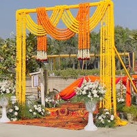 Guirlandes de fleurs de souci artificielles faites à la main décoration murale et de festival de fête de mariage indien Toran et décor de noël en gros