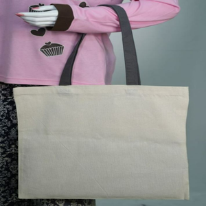 Sacs fourre-tout en toile de coton en gros avec fermeture éclair, réutilisables, design tendance pour le collège, motif uni, couleurs et tailles personnalisables, plage, épicerie - Product Image 1