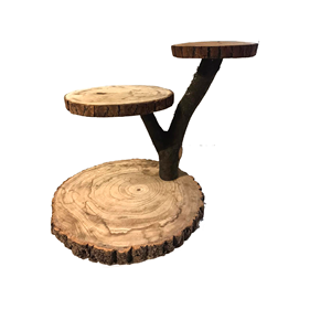 Venta al por mayor de soporte de pastel de magdalenas giratorio de madera personalizado soporte de pastel rústico para pasteles de boda de la India - Product Image 4