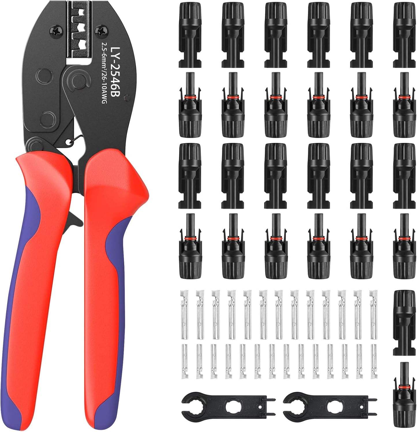 13Pairs connectors +2pcs Spanners+1pcs plier