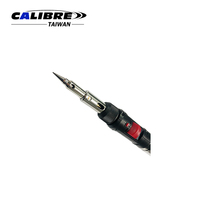 TAIWAN CALIBRE Perak/Hitam Alat Solder Mikro Portabel Tanpa Kabel Berbahan Bakar Gas Butana dengan Jendela Transparan dan Pegangan, Garansi 1 Tahun