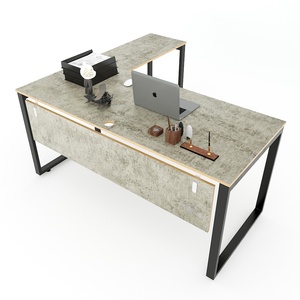 Contemporary Executive L-Shaped Plywood <b>Desk</b> with Luxury Design Melamine <b>Wood</b> Office <b>Desks</b> & Manager <b>Desk</b> - Product Image 2