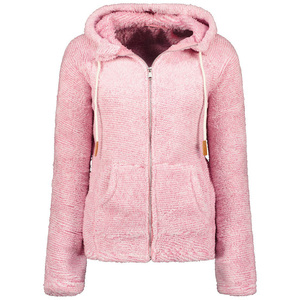 Chaqueta de Forro Polar con Capucha Ajustable, Moderna, Transpirable y de Primera Calidad para Mujer, Chaqueta de Mujer Cálida, Suave, Aislada y de Corte Holgado - Product Image 1