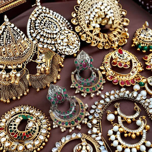 Pendientes de botón oxidados Adhiksha de alto grado más vendidos del proveedor indio, patrón geométrico, joyería de moda de alta calidad - Product Image 1