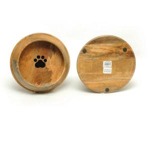 Bol en bois pour pattes avec bols en acier inoxydable pour chiens et chats - Product Image 1