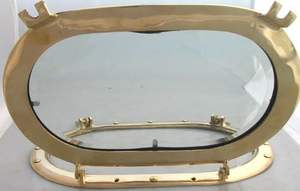 Ventana ovalada de 15 x 10 pulgadas: Decoración náutica de latón para barco, montada en la pared, de aluminio y acero de primera calidad. - Product Image 4