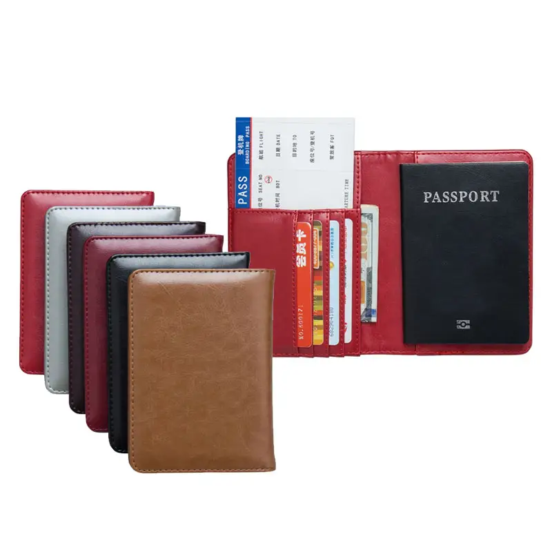 travel trip gifts personalized logo PU leather custom passport cover