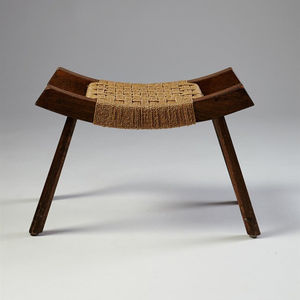 Taburete lateral de yute y madera de diseño moderno hecho a mano de la mejor calidad para decoración del hogar dormitorio al aire libre o uso escolar - Product Image 1