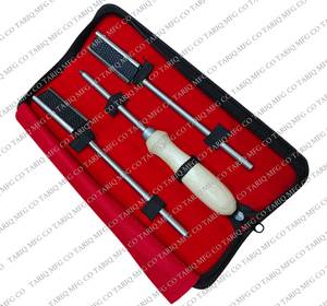 TARIQ MFG CO Instrumentos Veterinarios Equinos Escofina de Diente de Caballo de Acero Inoxidable Mango de Madera Reutilizable Ajustable Dental - Product Image 1