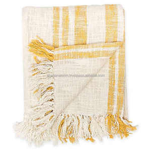 Affordable Indian Handloom <b>Throw</b> <b>Blanket</b> with Fringes Durable High Quality Sofa Couch Bed Decor Woven <b>Throw</b> - Product Image 3