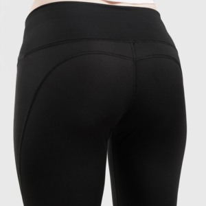 Leggings chauds noirs Oxy Sport & Casual, effet ventre plat, extensibles, en tricot de Spandex et Nylon, avec logo à motifs sur la taille, pour la gym - Product Image 6