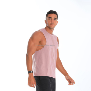 เสื้อกล้ามผู้ชายผ่าข้างแขนกุดตาข่ายคอตตอนใส่สบาย2025 OEM แบบลำลอง - Product Image 3