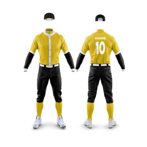 Wholesale Custom Baseball Uniform Breathable 100% Polyester Full Button Softball Jersey & <b>Pant</b> Set for Men's Adult Sports League - Product Image 1