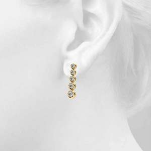 Round Cut Diamond Butterfly/Push <b>Back</b> Closure Drop Dangle <b>Earring</b> For Women - Product Image 2