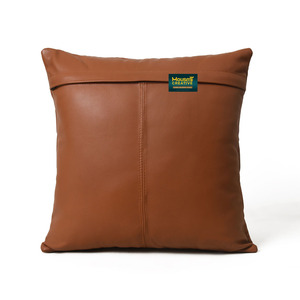 Attractive OEM Cow Leather <b>Cushion</b> Covers Soft Couch <b>Cushion</b> Case Zipper Closer Customize Tan Colour for Home & Hotel - Product Image 3