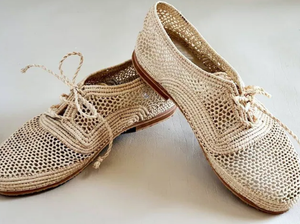 Oxfords, zapatos de rafia, zapatos de rafia marroquí para mujer, zapatos oxfords hechos a mano, zapatos Boho chic con cordones, zapatos planos de rafia - Product Image 2