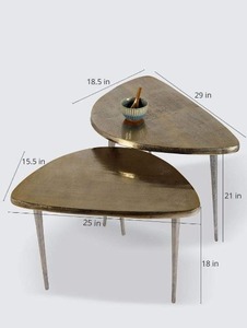 Muebles decorativos para interiores, mesas decorativas, fácil almacenamiento anidado, mesa de centro gratis, mesa de estilo europeo de aluminio fundido para el hogar - Product Image 3