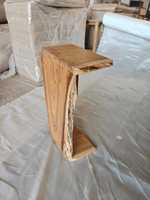 Table d'appoint scandinave en bois de teck massif à bord vif, fabriquée à la main, écologique, durable, design européen