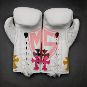 Guantes de Boxeo de Cuero Genuino con Diseño de Parches de Cuero de Última Tendencia, Sin Boxeo No Hay Vida, para Entrenamiento de Adultos - Product Image 5