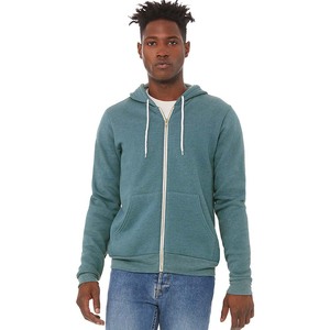 Sweat à capuche Bella Canvas unisexe léger 300g coupe-vent en molleton écologique 100% coton avec fermeture éclair intégrale - Product Image 3