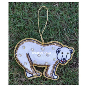 Fabricación de diseñador indio antiguo dorado Zari bordado y trabajo con cuentas decoración de árbol de Navidad y propósito de reventa - Product Image 1