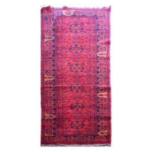Alfombra afgana anudada a mano, única en su tipo, de 9'2 x 2'6, Afg49 - Product Image 1