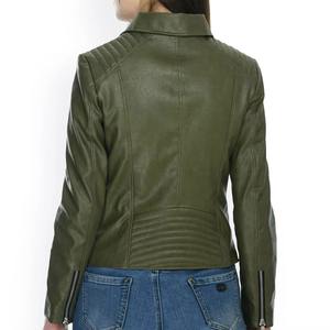 Chaqueta de cuero genuino de producto de moda para mujer, chaqueta de cuero genuino de diseño personalizado hecha en fábrica para mujer - Product Image 5