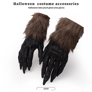 Gants d'animaux en peluche pour déguisement d'Halloween, ensemble de griffes de fantôme en latex, accessoires de costume d'horreur pour salle secrète, maison hantée, parc à thème - Product Image 4