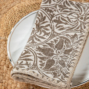 Serviettes imprimées en lin viscose réutilisables de style vintage pour les dîners carrés pour les occasions formelles mariages banquets fêtes - Product Image 1