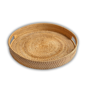 Vietnamese Handmade Bamboo RATTAN TRAY <b>FRUIT</b> <b>STORAGE</b> BASKET Beautiful and Functional for Any Occasion Daily Use - Product Image 1
