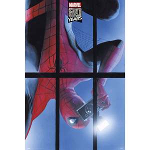Affiche du 80e anniversaire de Spider-Man de Marvel Comics, style design moderne, en papier, pour utilisation murale - Product Image 1