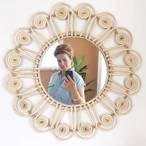 Best selling Fashionable Wall Hanging Round shape Rattan Mirror from Viet Nam