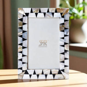 Cadre photo en résine incrustée d'os fait main de qualité supérieure, nacre, design nacré, 3 tailles pour l'arrière, pour la maison moderne - Product Image 2