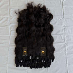 Vison vietnamien cheveux raides armure faisceaux brut non transformé temple indien Extensions de cheveux humains ondulés Options bouclées brésilien - Product Image 1