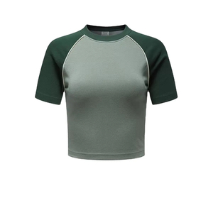 Camiseta Corta de Manga Corta para Mujer, 100% Algodón, Transpirable, para Verano, de la Marca Jazo Industries, con Logotipo Personalizado, Servicio OEM, Precio Bajo - Product Image 1