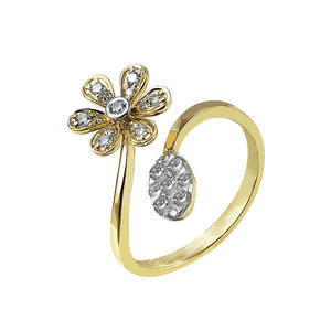 แหวนเงินแท้ 925 ชุบทองหรูหรา ประดับด้วยเพชรซิคอน สำหรับสุภาพสตรีและงานแต่งงาน ของขวัญจากผู้ผลิตเครื่องประดับ - Product Image 5